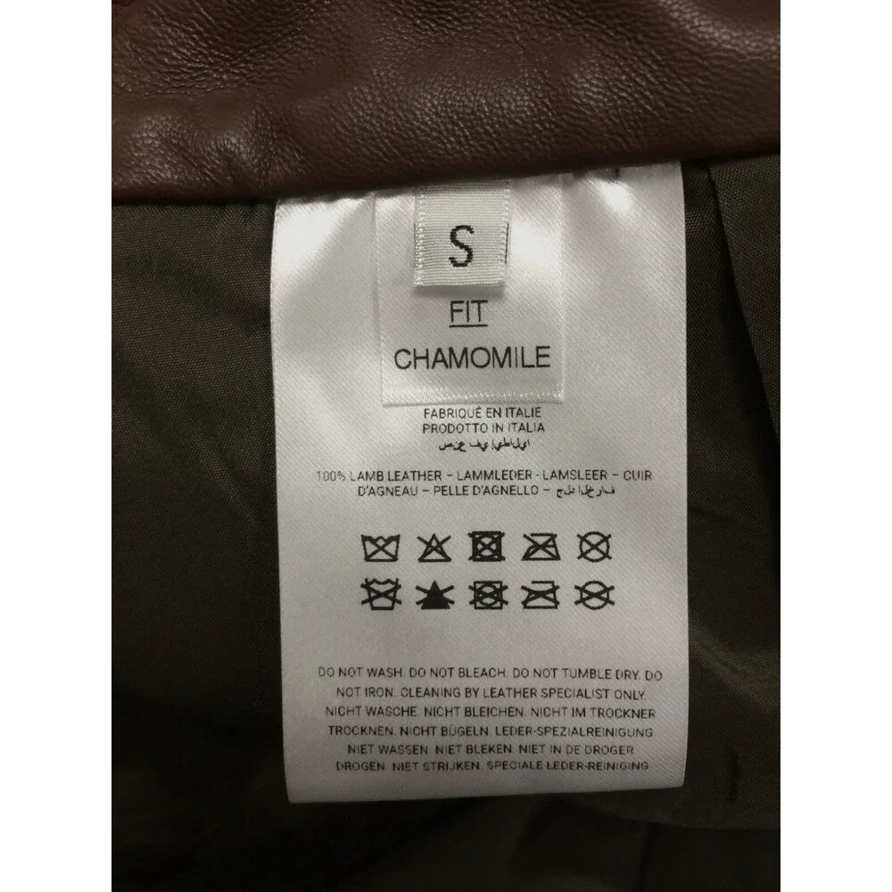 $1460 Wandler Women's Brown Chamomile Barrel-Leg Leather Pants Size S - Picture 7 of 7